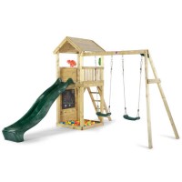 Plum Wooden Lookout Tower with Swings