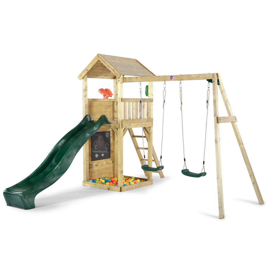 Plum Wooden Lookout Tower with Swings