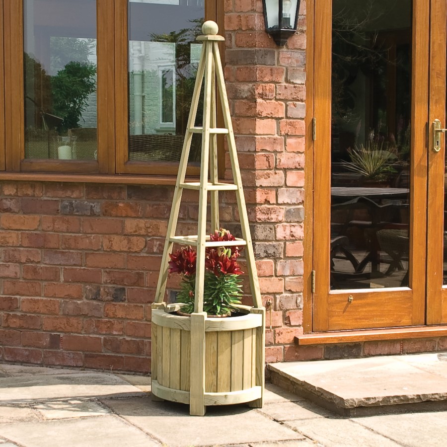 Rowlinson Marberry Obelisk Garden Planter