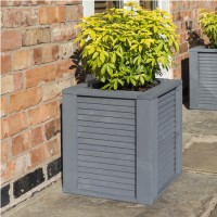 Rowlinson Palermo Grey Square Garden Planter