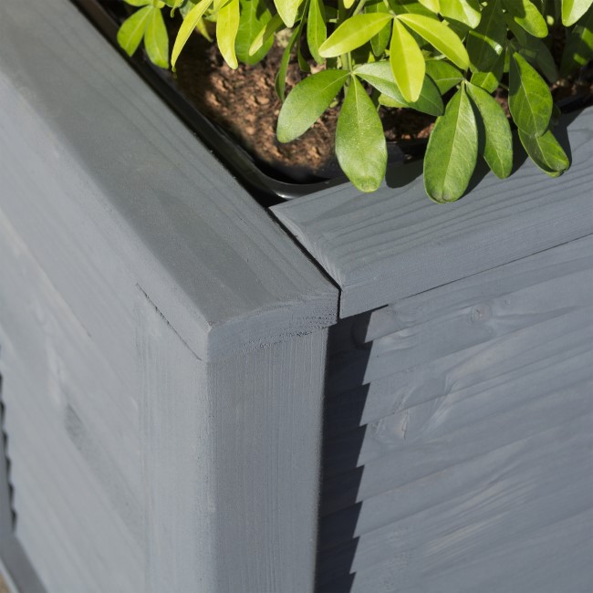 Rowlinson Palermo Grey Square Garden Planter