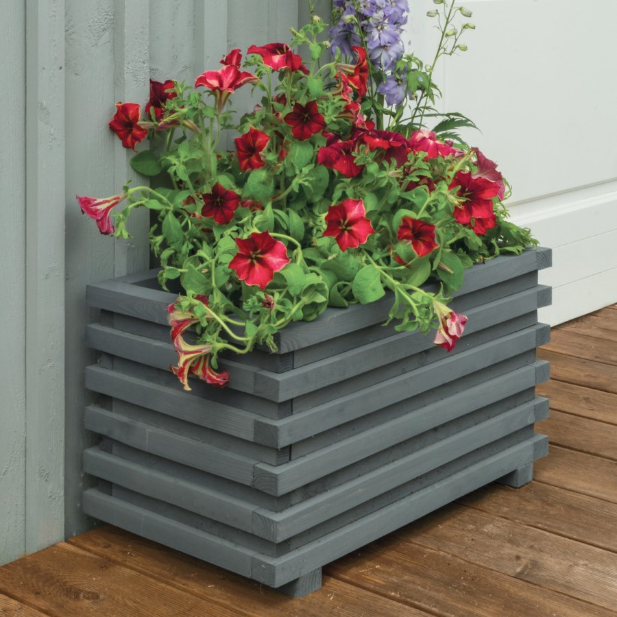 Rowlinson Sorrento Grey Rectangular Garden Planter