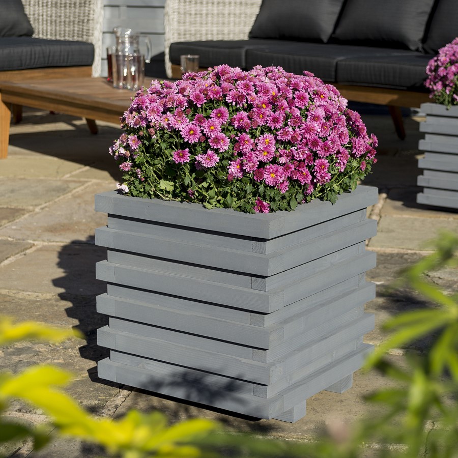 Rowlinson Sorrento Grey Square Garden Planter