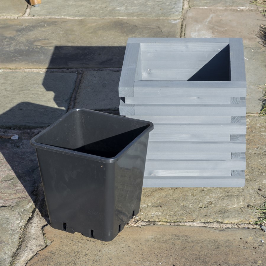 Rowlinson Sorrento Grey Square Garden Planter