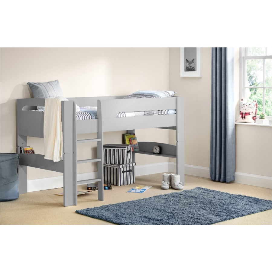 Julian Bowen Pluto Midsleeper Bed in Dove Grey with Blue Star Tent