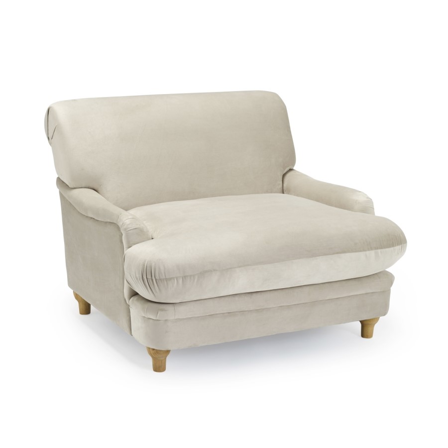 GRADE A2 - Plumpton Beige Velvet Armchair - LPD