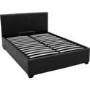 Black Faux Leather Double Ottoman Bed - Prado - LPD