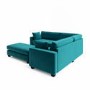 Large 4 Seater Corner Sofa in Teal Velvet with Matching Footstool - Pandora