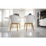 GRADE A1 - White Moulded Designer Chair With Wooden Legs in Beech