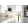 GRADE A1 - White Moulded Designer Chair With Wooden Legs in Beech