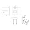 Back to Wall WC Toilet Unit &amp; Square Toilet - W500 x H790mm