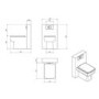 Back to Wall WC Toilet Unit & Square Toilet - W500 x H790mm