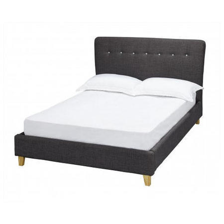 LPD Portico King Size Bed Frame in Dark Grey Fabric