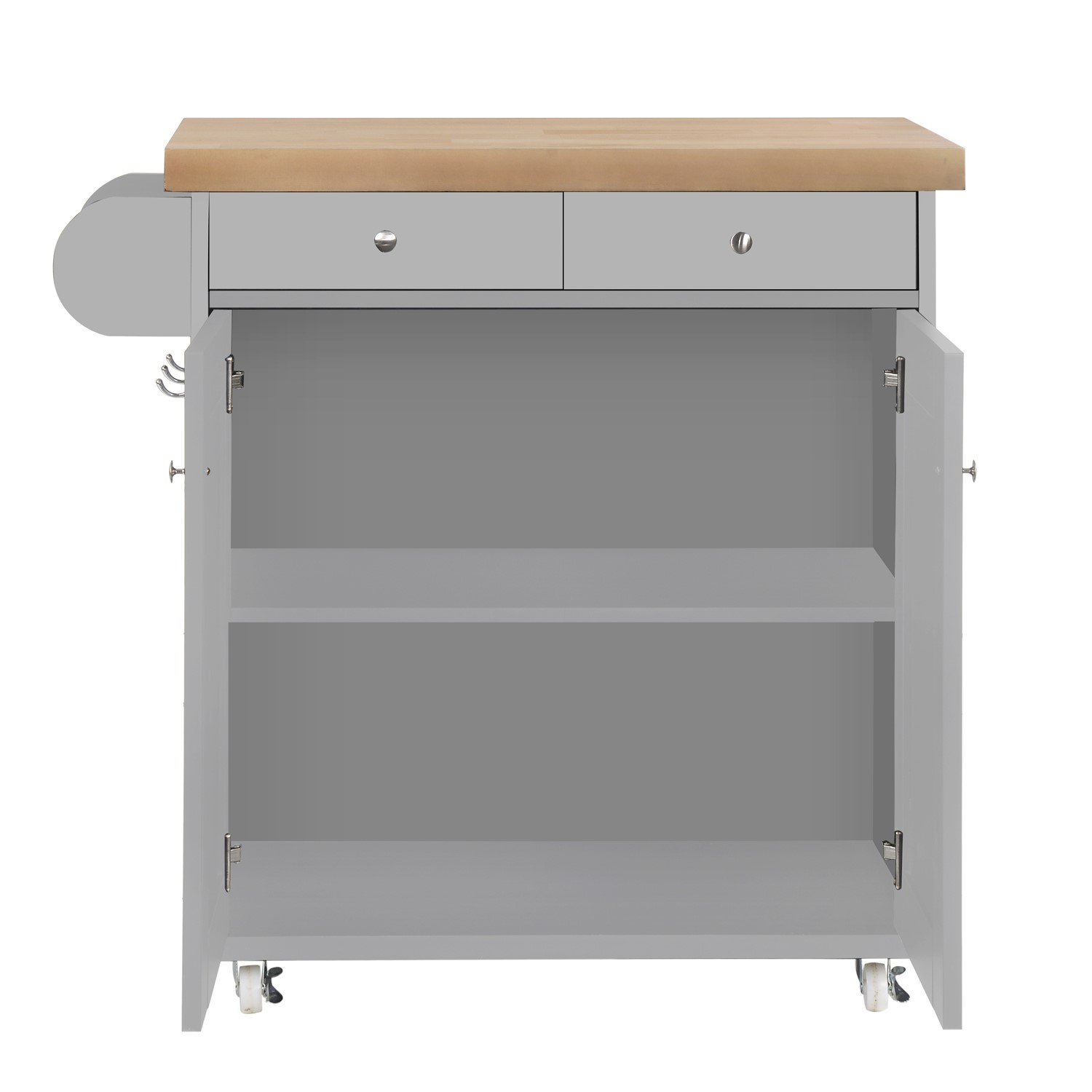Portland Portable Kitchen Island Trolly Cart With Oak Top In Grey Furniture123 Portland Portable Kitchen Island Trolly Cart With Oak Top In Grey Furniture123
