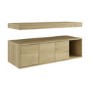 1200mm Oak Wall Hung Countertop Shelves - Porto
