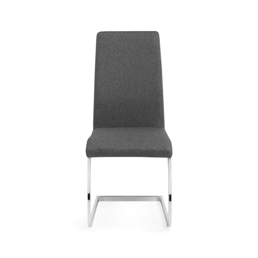 Dining Set with 4 Chairs in Grey & Faux Marble Table - Positano