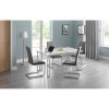 Dining Set with 4 Chairs in Grey &amp; Faux Marble Table - Positano