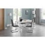 Dining Set with 4 Chairs in Grey & Faux Marble Table - Positano