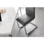 Dining Set with 4 Chairs in Grey & Faux Marble Table - Positano