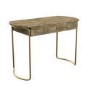 Solid Wood Office Desk with Curved Gold Legs - Piper