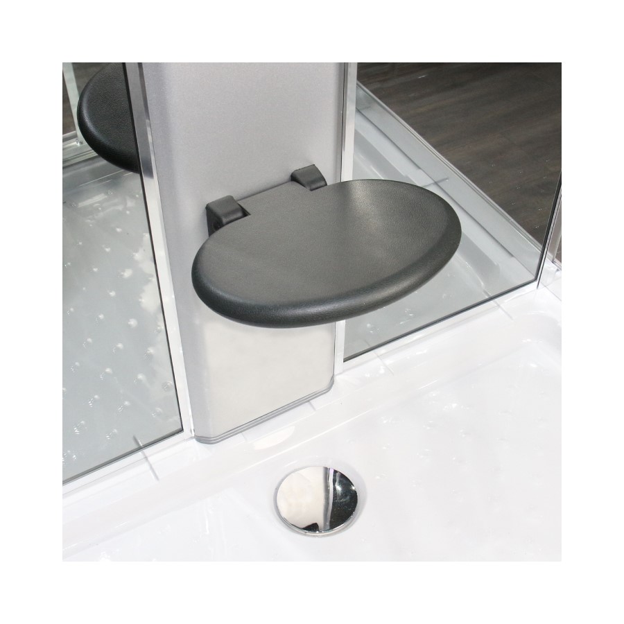 Insignia Premium Rectangular Shower Cabin with 6 Body Jets and Chromotherapy Lights 1150 x 850