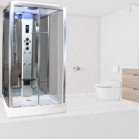 Insignia Premium Rectangular Shower Cabin with 6 Body Jets and Chromotherapy Lights 1150 x 850