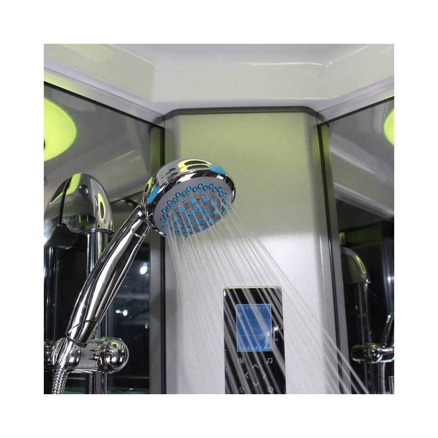 Insignia Premium Quadrant Steam Shower Cabin with Bluetooth and Chromotherapy Lights 900 x 900