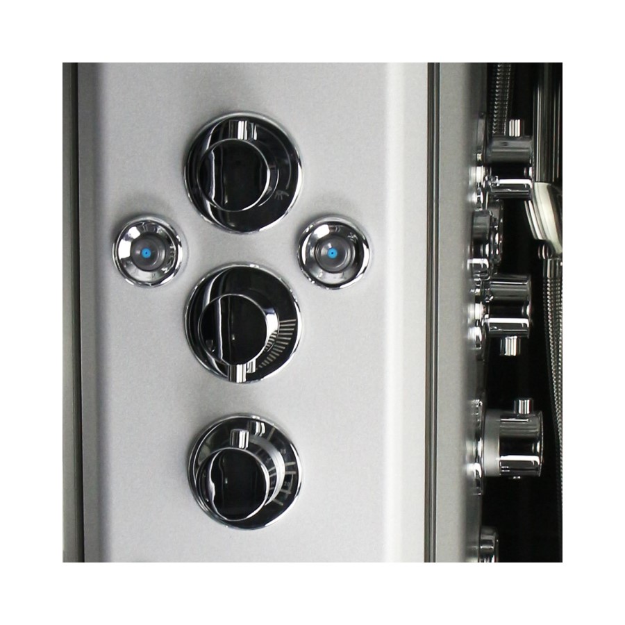 Insignia Premium Quadrant Steam Shower Cabin with Bluetooth and Chromotherapy Lights 900 x 900