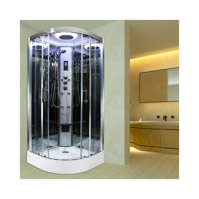 Insignia Premium Quadrant Shower Cabin with 6 Body Jets and Bluetooth 900 x 900