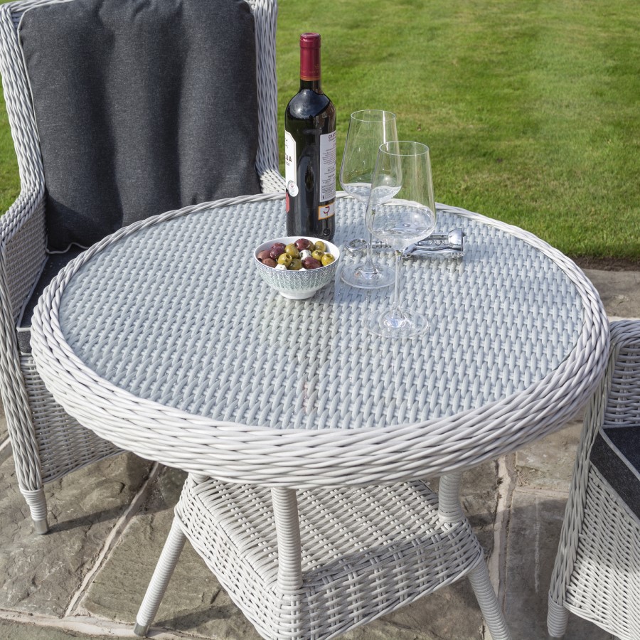 Rowlinson Prestbury 2 Seater Light Grey Rattan Garden Bistro Set