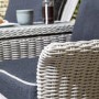 Light Grey Rattan Garden Love Seat with Storage Footstools-Prestbury 