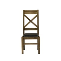 Wilkinson Furniture Laverna Solid Oak Dining Chair With Leather Seat Pad - Pair