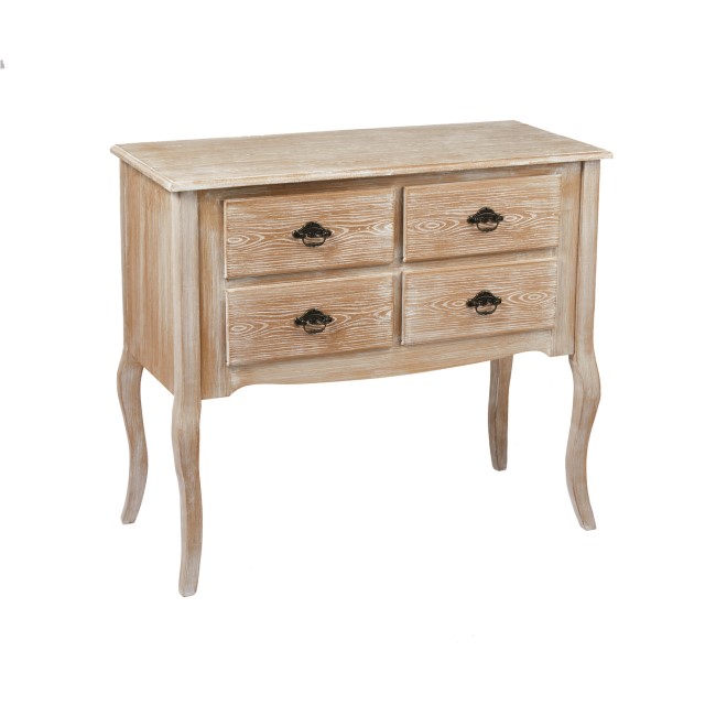 LPD Provence 4 Drawer Sideboard In Weathered Oak Finish 