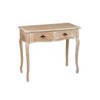 LPD Provence 2 Drawer Console Table in Weathered Oak Finish 