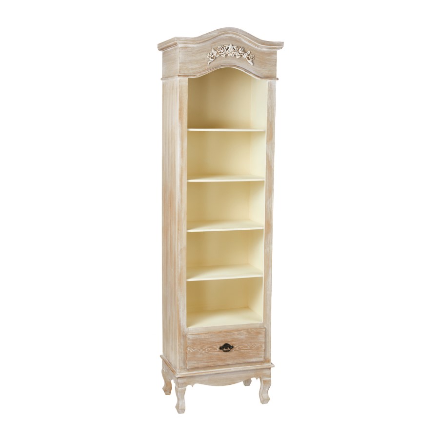 GRADE A1 - Weathered Oak Finish Bookcase with 5 Shelves - LPD Provence