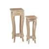 GRADE A1 - LPD Provence Set of 2 Plant Stands in Weathered Oak Finish