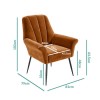 GRADE A1 - Burnt Orange Velvet Armchair with Black Legs - Contemporary - Paris