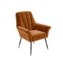 Burnt Orange Velvet Armchair with Black Legs - Contemporary - Paris