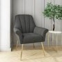 Dark Grey Linen Armchair with Gold Legs - Contemporary - Paris