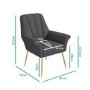 Dark Grey Linen Armchair with Gold Legs - Contemporary - Paris