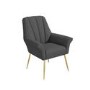 Dark Grey Linen Armchair with Gold Legs - Contemporary - Paris