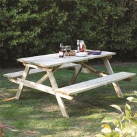 Rowlinson 4ft Wooden Garden Picnic Bench