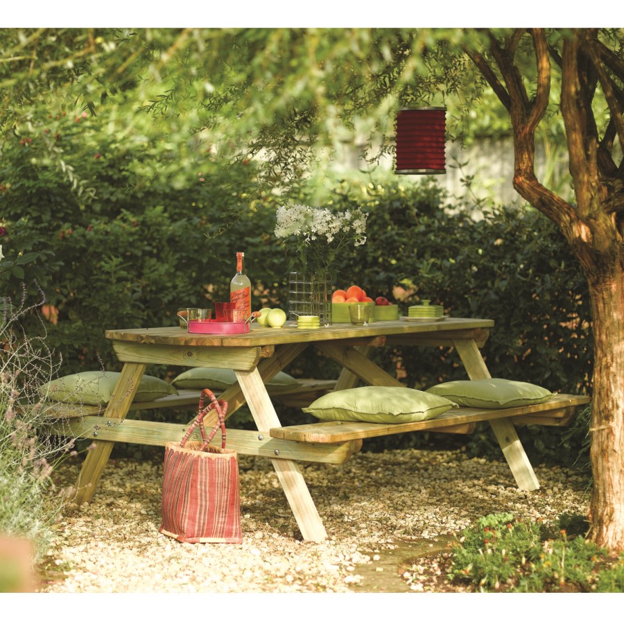 Rowlinson 4ft Wooden Garden Picnic Bench