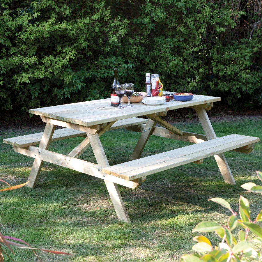 Rowlinson 5ft Wooden Garden Picnic Bench