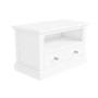 Pure White Solid Wood TV Unit Stand with Storage Drawers