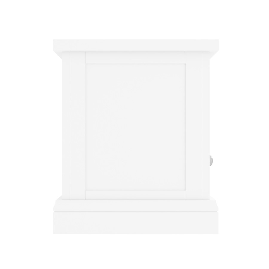Pure White Solid Wood TV Unit Stand with Storage Drawers