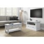 Pure White Solid Wood TV Unit Stand with Storage Drawers