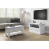 GRADE A2 - Pure White Soild Wood Coffee Table with Storage