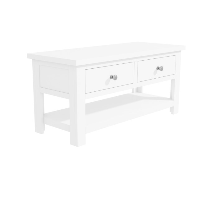 GRADE A2 - Pure White Soild Wood Coffee Table with Storage