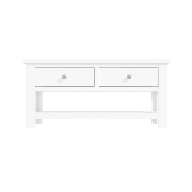 GRADE A2 - Pure White Soild Wood Coffee Table with Storage